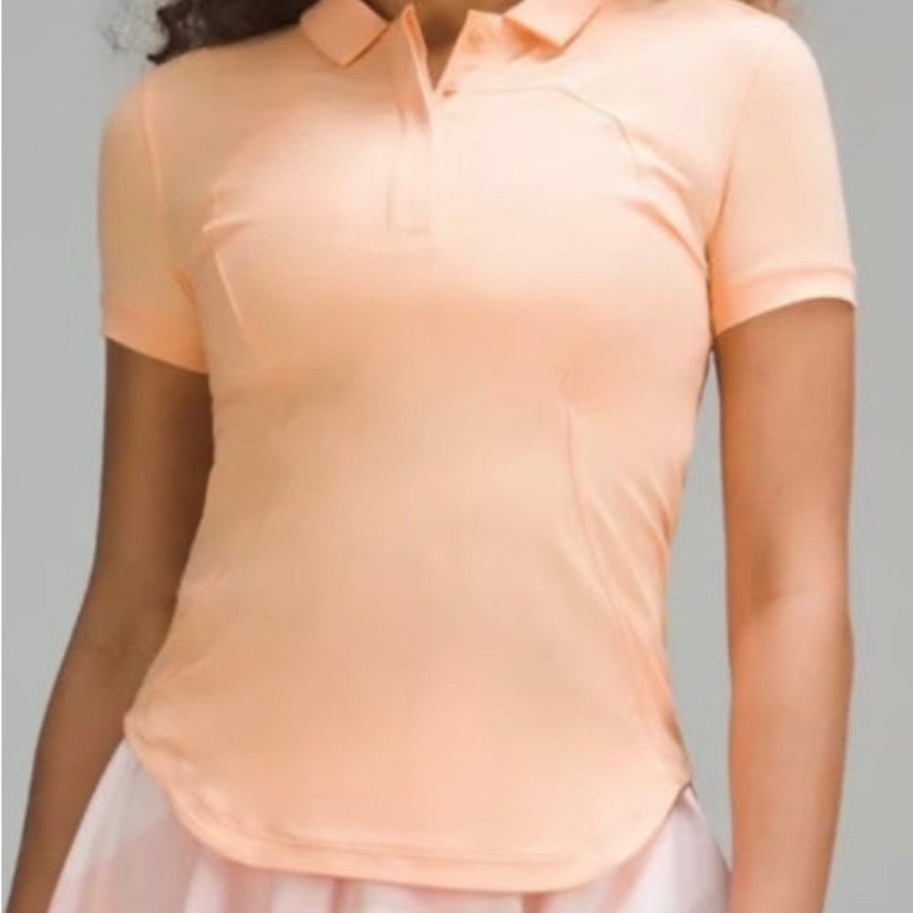 Lululemon Athletica Orange Fitted Polo Shirt